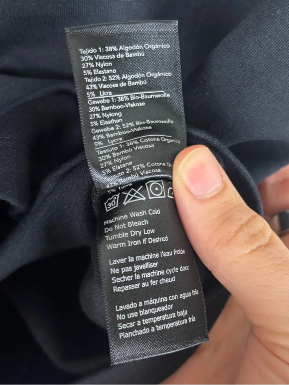 Tasc Performance Vest Women’s Sz XL Black Asymmetrical Zip Organic Cotton Bamboo - Picture 5 of 6